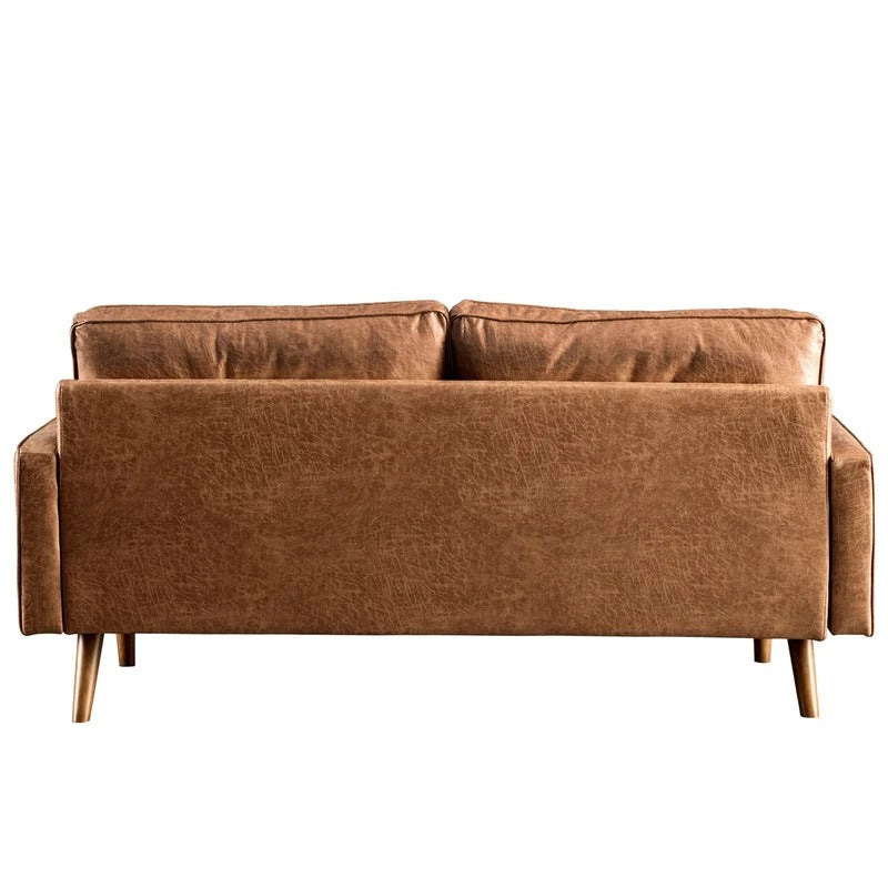 Loveseat: 64" Wide Faux Leatherette Square Arm Loveseat