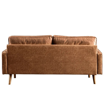 Loveseat: 64" Wide Faux Leatherette Square Arm Loveseat