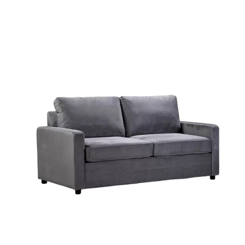 Loveseat: 70'' Velvet Square Arm Loveseat Sofa