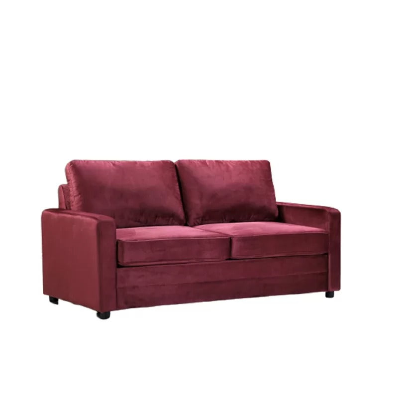 Loveseat: 70'' Velvet Square Arm Loveseat Sofa