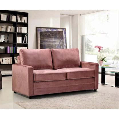 Loveseat: 70'' Velvet Square Arm Loveseat Sofa