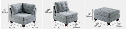L shape Sofa Set Tufted Seat 4 Seater Sofa Set