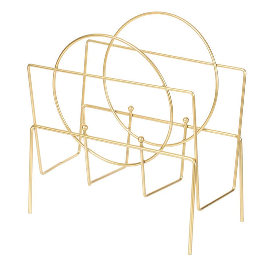 Magazine Racks: Gold Metal Modern Decorative Freestanding Floor Magazine Rack Storage Holder