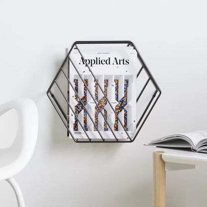 Magazine Racks: Hexagonal Shaped Magazine Rack