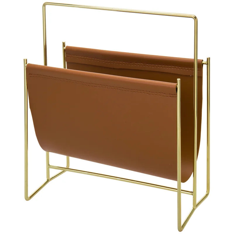 Magazine Racks: Leatherette Sling Freestanding Magazine Holder Rack