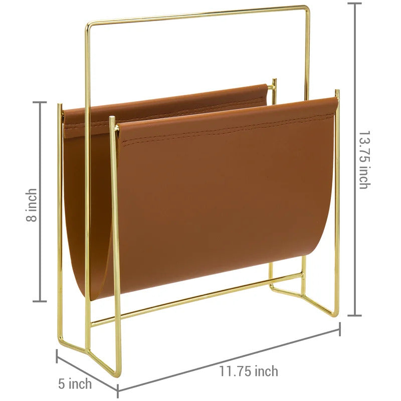 Magazine Racks: Leatherette Sling Freestanding Magazine Holder Rack