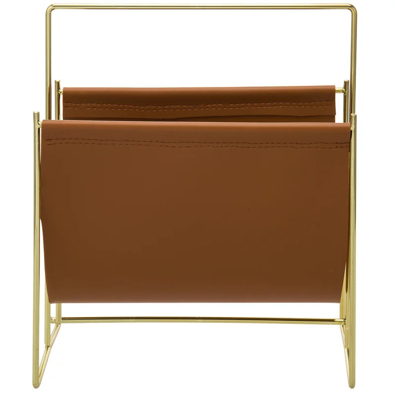 Magazine Racks: Leatherette Sling Freestanding Magazine Holder Rack