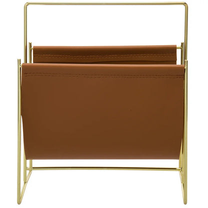Magazine Racks: Leatherette Sling Freestanding Magazine Holder Rack