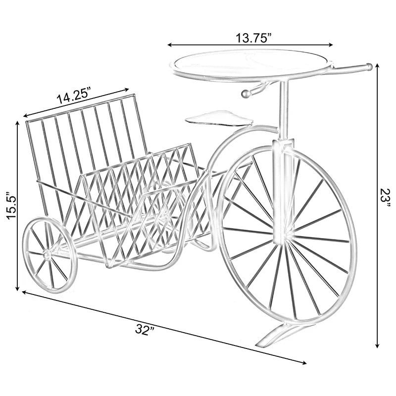 Magazine Racks: Metal Bicycle Magazine Rack