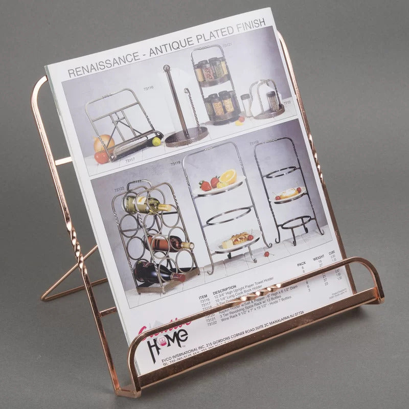 Magazine Racks: Plated Iron Cookbook Magazine Rack