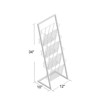 Magazine Racks: Traditional 4-Shelf Slanted Magazine Rack