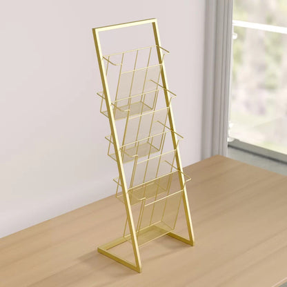 Magazine Racks: Traditional 4-Shelf Slanted Magazine Rack