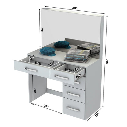 Makeup Vanity : Emie Vanity Dressing Table with Light Bulbs
