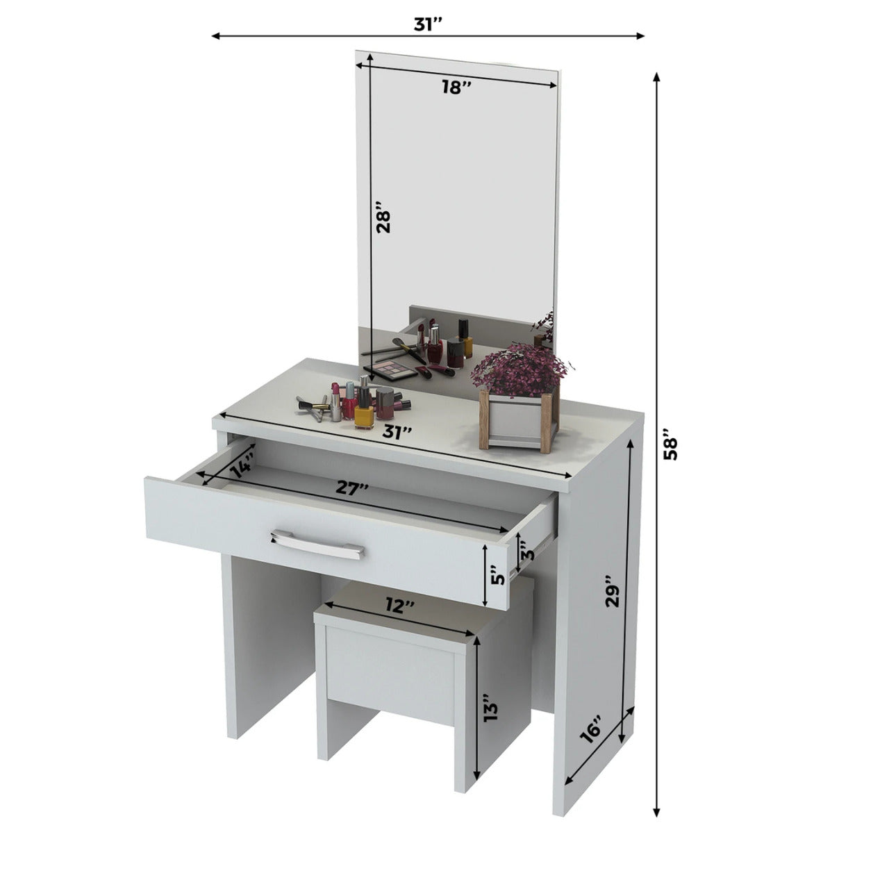 Makeup Vanity: Eric Dressing Table