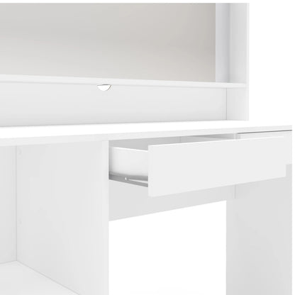 Makeup Vanity : White Makeup Vanity, Dressing Table with 2 Drawers & 3 Shelves