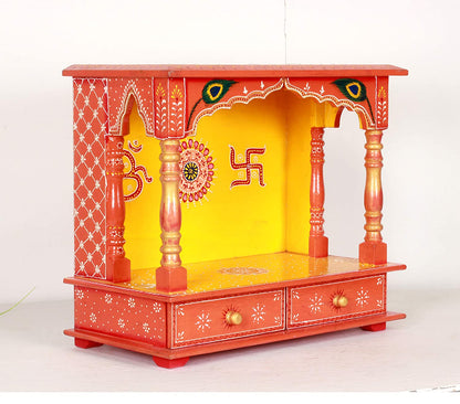 Mandir: Rajasthani Ethnic Handcrafted Wooden Temple/Mandir/Pooja Ghar/Mandapam