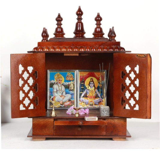Mandir: Rajasthani Ethnic Handcrafted Wooden Temple/Mandir/Pooja Ghar/Mandapam