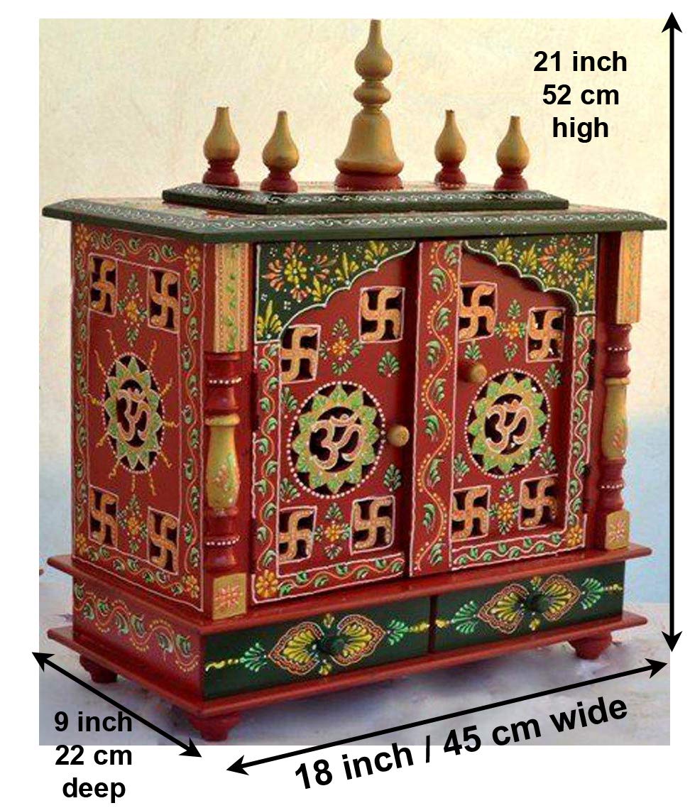 Mandir: Rajasthani Ethnic Handcrafted Wooden Temple/Mandir/Pooja Ghar/Mandapam