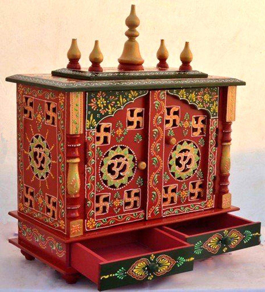 Mandir: Rajasthani Ethnic Handcrafted Wooden Temple/Mandir/Pooja Ghar/Mandapam