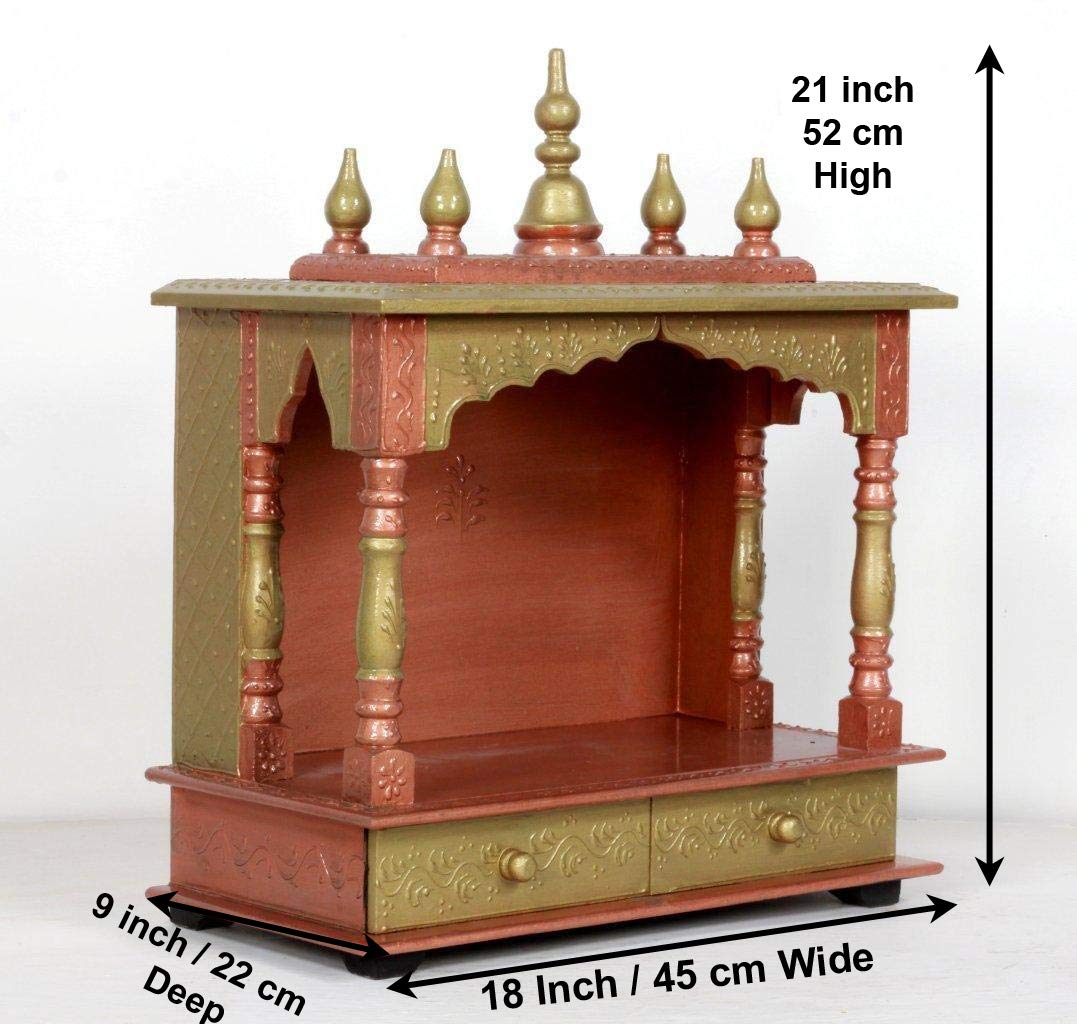 Mandir: Rajasthani Ethnic Handcrafted Wooden Temple/Mandir/Pooja Ghar/Mandapam