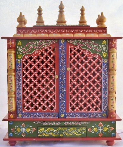 Mandir: Rajasthani Ethnic Handcrafted Wooden Temple/Mandir/Pooja Ghar/Mandapam