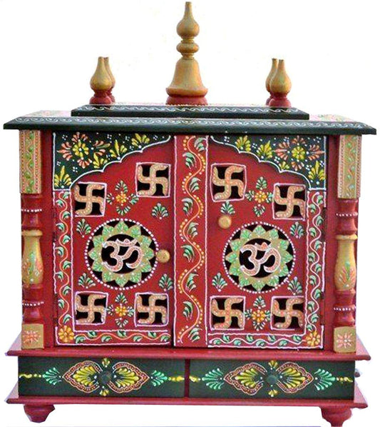 Mandir: Rajasthani Ethnic Handcrafted Wooden Temple/Mandir/Pooja Ghar/Mandapam
