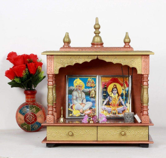 Mandir: Rajasthani Ethnic Handcrafted Wooden Temple/Mandir/Pooja Ghar/Mandapam