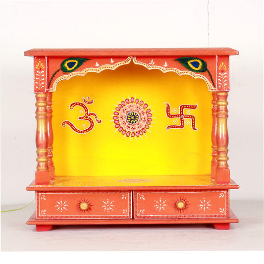 Mandir: Rajasthani Ethnic Handcrafted Wooden Temple/Mandir/Pooja Ghar/Mandapam