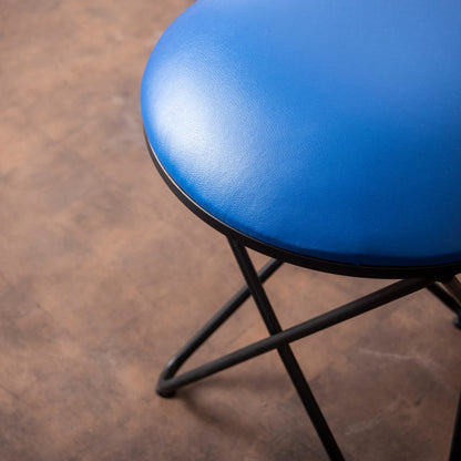 Metallic Stools: Black & Cream Cage Ottoman