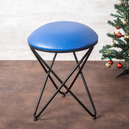 Metallic Stools: Black & Cream Cage Ottoman