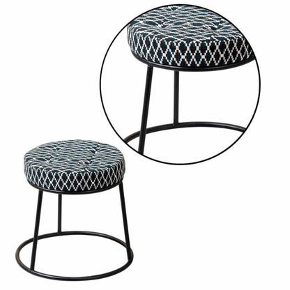 Metallic Stools: Black & White Metallic Ottoman
