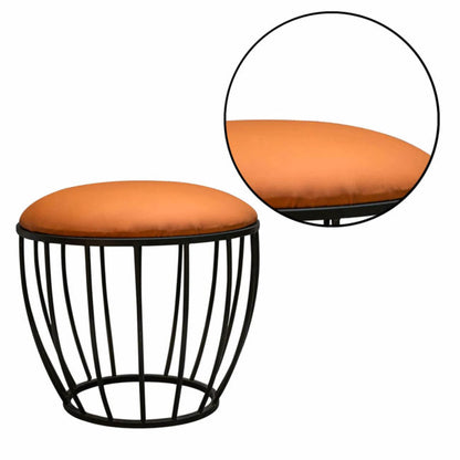 Metallic Stools: Caramel Leatherette Cage Ottoman