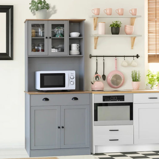 Microwave Stands: 70" Kitchen Cabinet & Hutch Cabinets