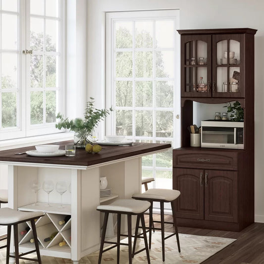 Microwave Stands : 73" Kitchen Pantry & Hutch Cabinets