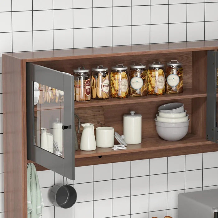Microwave Stands: 76.8" Kitchen Pantry & Hutch Cabinets