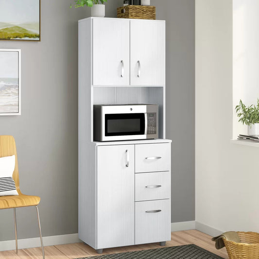 Microwave Stands : Classic 66" Kitchen Pantry & Hutch Cabinets