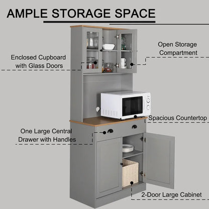 Microwave Stands : Hellen 70" Kitchen Pantry
