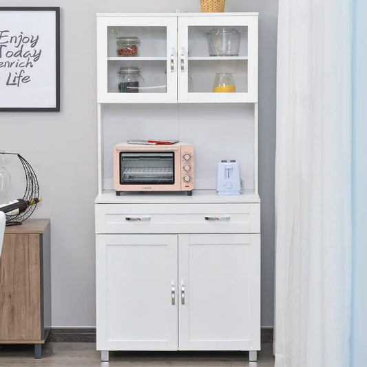 Microwave Stands : Modern 67" Kitchen Pantry & Hutch Cabinets