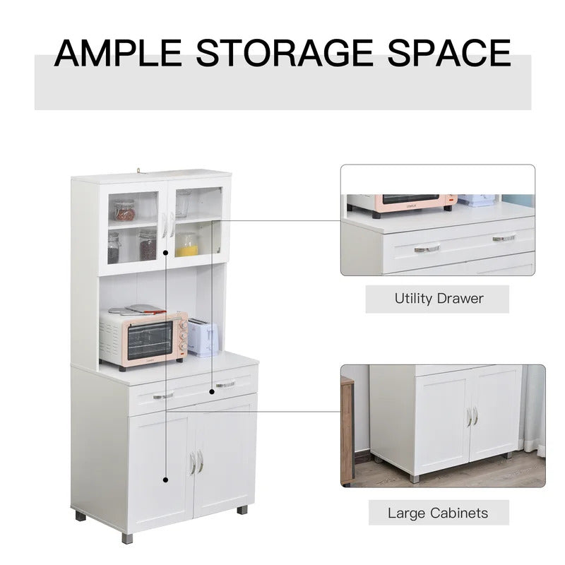 Microwave Stands : Modern 67" Kitchen Pantry & Hutch Cabinets
