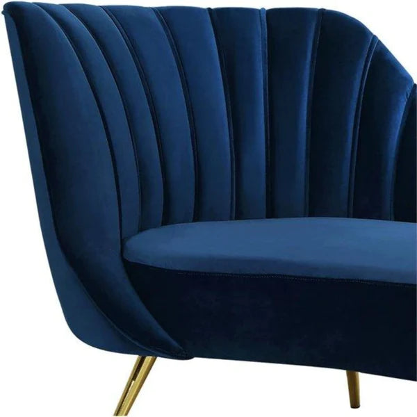 Chaise Lounge: Mardo Velvet Left-Arm Chaise Recessed Arms