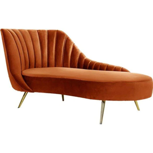 Chaise Lounge: Mardo Velvet Left-Arm Chaise Recessed Arms