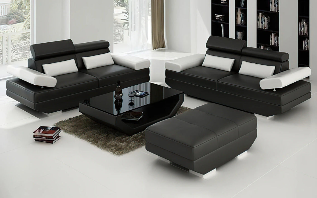 Modern Sofa Set: 4 Seater Leatherette Sofa Set