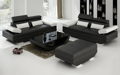 Modern Sofa Set: 4 Seater Leatherette Sofa Set