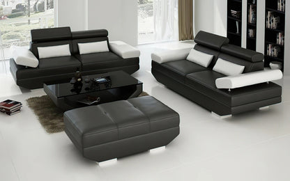 Modern Sofa Set: 4 Seater Leatherette Sofa Set