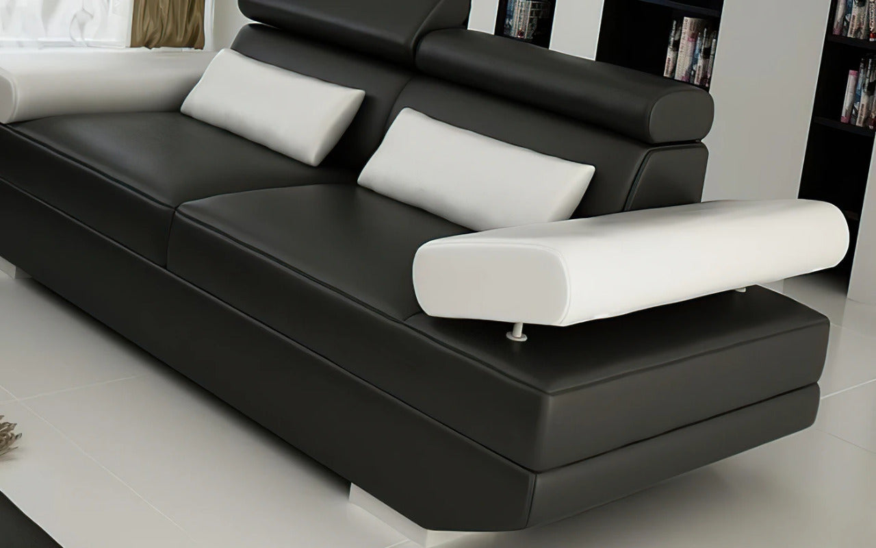 Modern Sofa Set: 4 Seater Leatherette Sofa Set