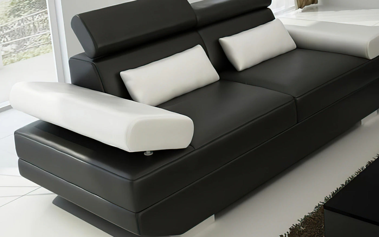 Modern Sofa Set: 4 Seater Leatherette Sofa Set