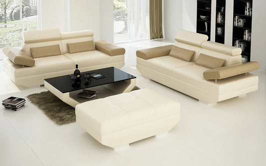 Modern Sofa Set: 4 Seater Leatherette Sofa Set