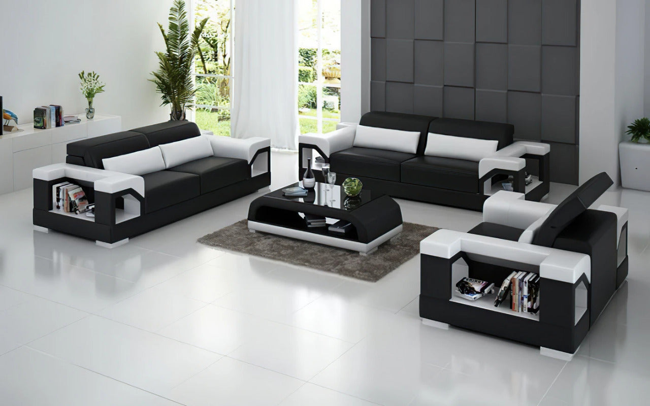 Modern Sofa Set: 5 Seater Leatherette Sofa Set