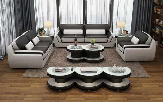 Modern Sofa Set: 5 Seater Leatherette Sofa Set
