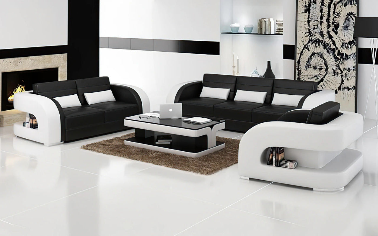 Modern Sofa Set: 5 Seater Leatherette Sofa Set
